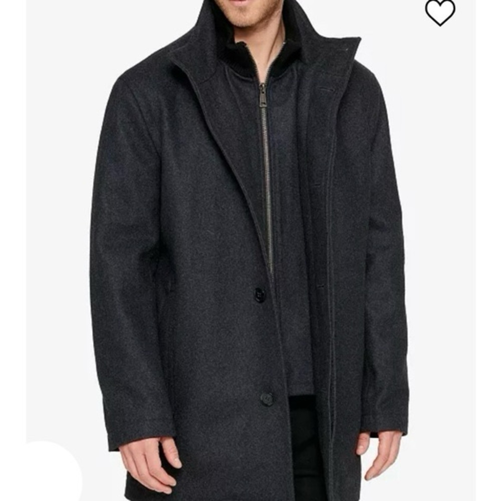 Men's Black Wool Blend Coat